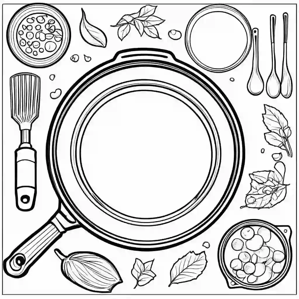 Frying pan coloring pages